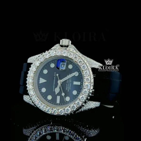 Black Moissanite Roles Watch Left Profile View