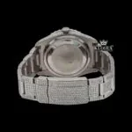 Black Pearl Dial Roman Numerals Fully Iced Out Moissanite Watch Caseback View