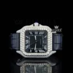 Cartior Automatic Tourbillon Watch with Black Roman Dial and Yellow Gold