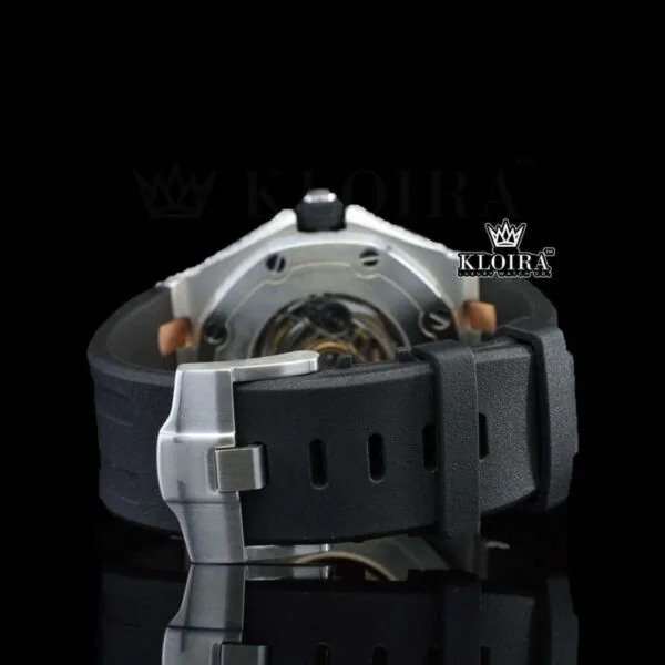 Black Rubber Strap AP Black Dial Semi Iced Out Moissanite Diamond Watch Strap View