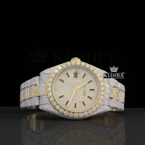 Roles Automatic Tourbillon Watch with Yellow Gold and Natural Diamonds
