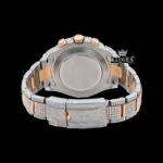 Black Sub Dial Standard Numerals Two Tone Rose Gold Lab-grown Diamond Watch Caseback View