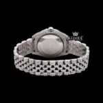 Blue Arabic Numerals Fully Iced Out Moissanite Diamond Watch Caseback View