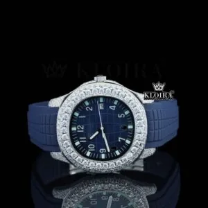 Patik Philippe Nautilus Blue Dial Moissanite Watch