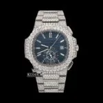 Patik Philippe Nautilus Chronograph Moissanite Diamond Watch