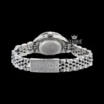 Blue Dial Diamond Markers Fully Iced Out Moissanite Diamond Watch Caseback View
