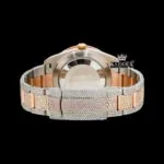 Brown Dial White Stick Markers Bust Down Moissanite Diamond Watch Caseback View