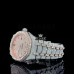 Bust Down AP Two Tone Moissanite Diamonds Watch Left Profile View