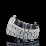 Bust Down AP Two Tone Moissanite Diamonds Watch Left Side View