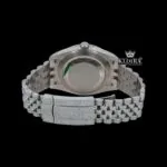 Bust Down Rainbow Roman Numerals Silver Moissanite Diamond Watch Caseback View