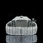 Bust Down Roman Numerals Baguette Moissanite Diamond Watch Caseback View