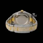 Bust Down Two Tone Yellow Dial Roman Numerals Fluted Bezel Moissanite Watch Caseback View