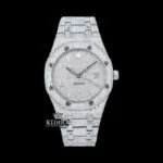 AP Bust Down Moissanite Diamond Watch with White Dial and Diamond Markers