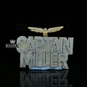 Moissanite Captain Miller Command Pendant - Silver, 420 Stones, 29 Carats