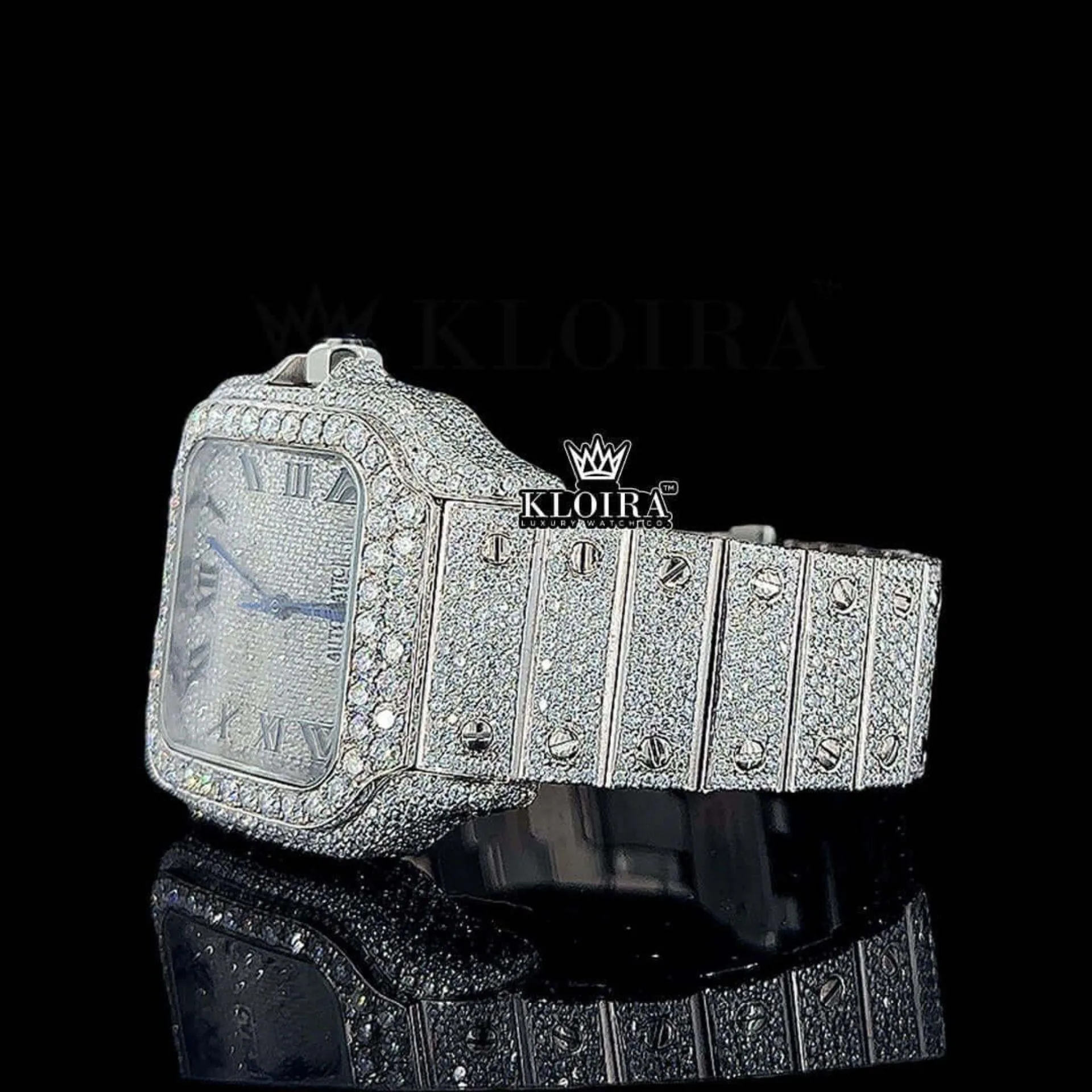 Cartior Moissanite Watch Right Side Strap View