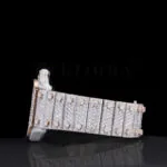 Cartior Natural Diamond Skeleton Watch Iced Out 42mm with detailed diamond links and elegant side profile left side view.