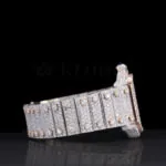 Cartior Natural Diamond Skeleton Watch Iced Out 42mm showcasing diamond-set bracelet and sapphire crown right side view.
