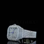Cartior Santos De Royal Women Silver 36mm Diamond Studded Swiss Made Black Roman number Watch