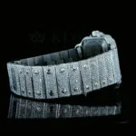 Cartior Santos De Silver 41mm Diamond Studded Swiss Made Bright Blue Dial Watch