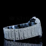Cartior Santos De Silver 41mm Diamond Studded Swiss Made Skeleton Dial Watch
