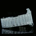 Cartior Santos De Silver 41mm Diamond Studded Swiss Made Bright Blue Dial Watch