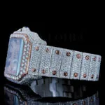 Cartior Santos De Silver 41mm Diamond Studded Swiss Made Bright Rose Dial Watch