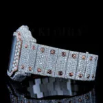 Cartior Santos De Silver 41mm Diamond Studded Swiss Made Bright Rose Dial Watch