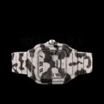 Cartior Santos De Silver 41mm Moissanite Swiss Made Camouflage Watch with bright black dial