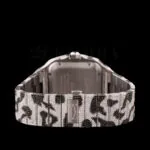 Cartior Santos De Silver 41mm Diamond Studded Swiss Made Camouflage Pattern Watch