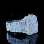 Cartior Santos De Silver 41mm Diamond Studded Swiss Made Color Arabic Numerals Watch