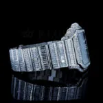 Cartior Santos De Silver 41mm Diamond Studded Swiss Made Emerald Skeleton Dial Watch