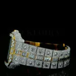 Cartior Santos De Silver 41mm Diamond Studded Swiss Made Multi Color Roman Numerals Watch
