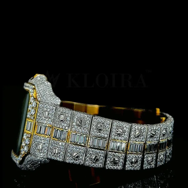 Cartior Santos De Silver 41mm Diamond Studded Swiss Made Multi Color Roman Numerals Watch