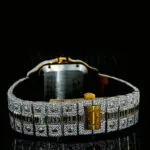 Cartior Santos De Silver 41mm Diamond Studded Swiss Made Multi Color Roman Numerals Watch
