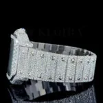 Cartior Santos De Silver 41mm Diamond Studded Swiss Made Red Arabic Numerals Watch