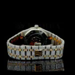 Cartior Santos De Silver 41mm Diamond Studded Swiss Made Roman Numerals Yellow Dial Watch