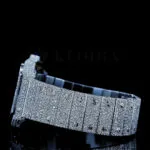 Cartior Santos De Silver 41mm Diamond Studded Swiss Made Skeleton Dial Watch