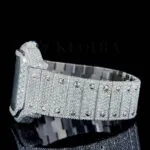 Cartior Santos De Silver 41mm Diamond Studded Swiss Made Square Red Arabic Numerals Watch