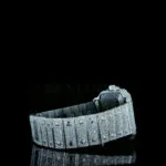 Cartior Santos De Women Silver 36mm Diamond Studded Swiss Made Bright Blue Dial Watch