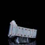 Cartior Santos Women Rose Silver 36mm Diamond Studded Swiss Made Roman Black Numerals Watch