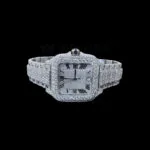 Cartior Santos Women Silver 36mm Diamond Studded Swiss Made Exquisite Roman Numerals Dial Watch