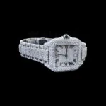 Cartior Santos Women Silver 36mm Diamond Studded Swiss Made Exquisite Roman Numerals Dial Watch