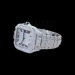 Cartior Santos Women Silver 36mm Diamond Studded Swiss Made Exquisite Roman Numerals Dial Watch