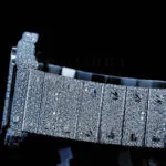 Cartior Santos Women Silver 36mm Diamond Studded Swiss Made White Skeleton Watch