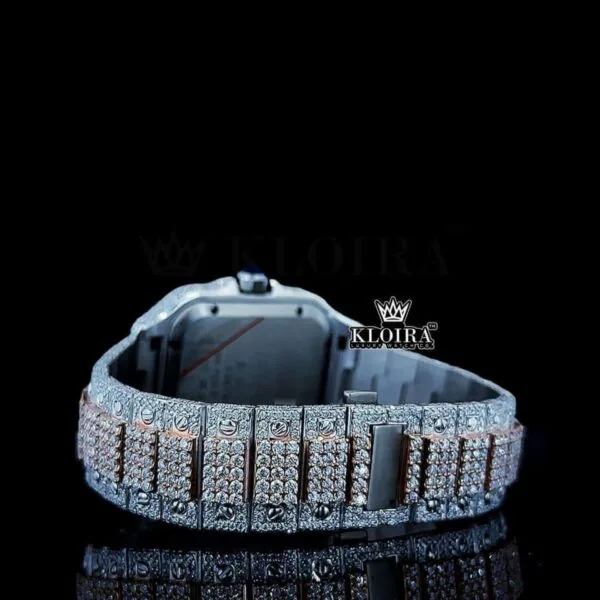 Cartior Watch Bust Down Moissanite Caseback View