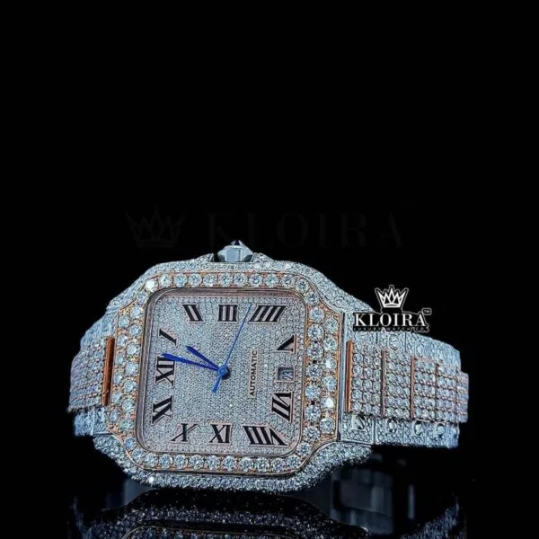 Cartior Watch Bust Down Moissanite Close Up Front View