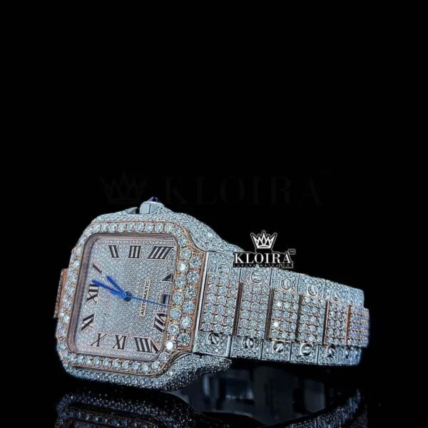 Cartior Watch Bust Down Moissanite Left Profile View
