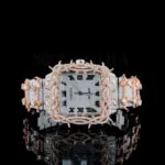 Cartior Jesus Thorn Santos De Silver Moissanite Watch with white dial and silver case