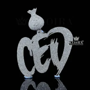 Moissanite CED Money Bag Pendant - Silver, 15 Carat