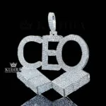 CEO Diamond Blocks Pendant Closeup Front